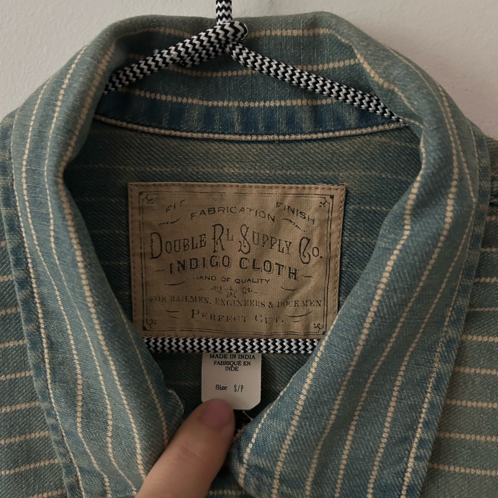 RRL STRIPED DENIM JACKET RARE RALPH LAUREN - Picture 5 of 6